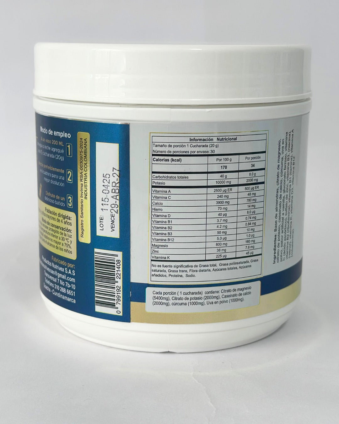 Citrato De Magnesio + Citrato De Potasio